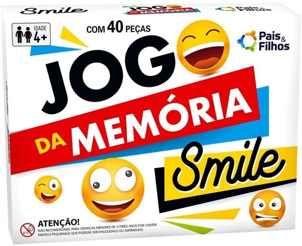 BRINQUEDO JOGO MEMORIA SMILE 40 PECAS +4 ANOS PAIS E FILHOS 7270