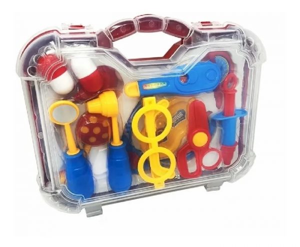 Brinquedo Kit Maleta Doutor Grande Sortidos 07 Peças Paki Toys1275