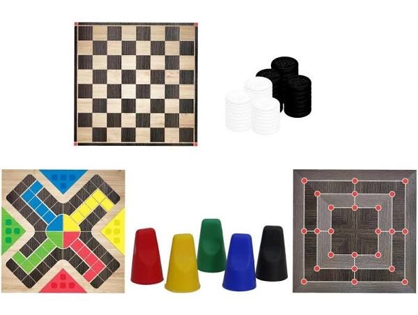 Jogos de Tabuleiro 3 Jogos Ludo / Dama / Trilha Pais e Filhos na Papelaria  Art Nova