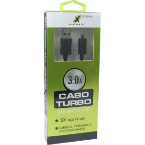 CABO DE FORCA XCELL USB MICRO USB 3.0A TURBO 2,0MTS
