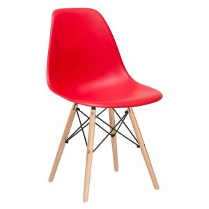 Cadeira Charles Eames Wood Design Eiffel Vermelho