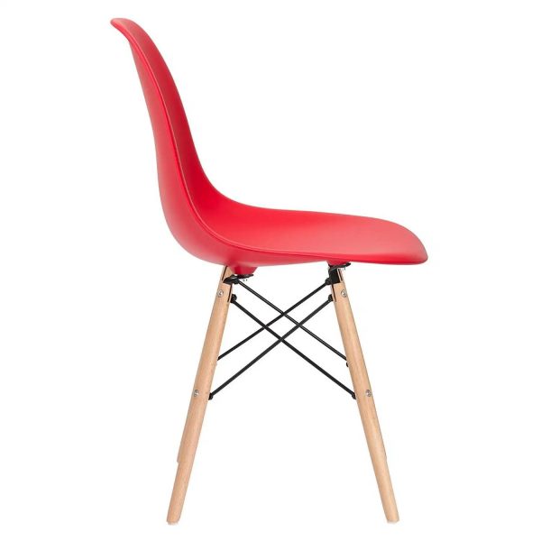 Cadeira Charles Eames Wood Design Eiffel Vermelho