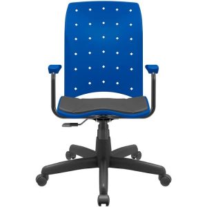Cadeira Giratória Presidente Ergoplax Azul Bic Com Braço Plaxmetal 33682112