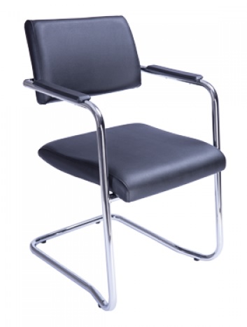 CADEIRA PLAXMETAL IZZI APROXIMACAO ESTRUTURA S CROMADA ECOCOURO PRETO 25524219