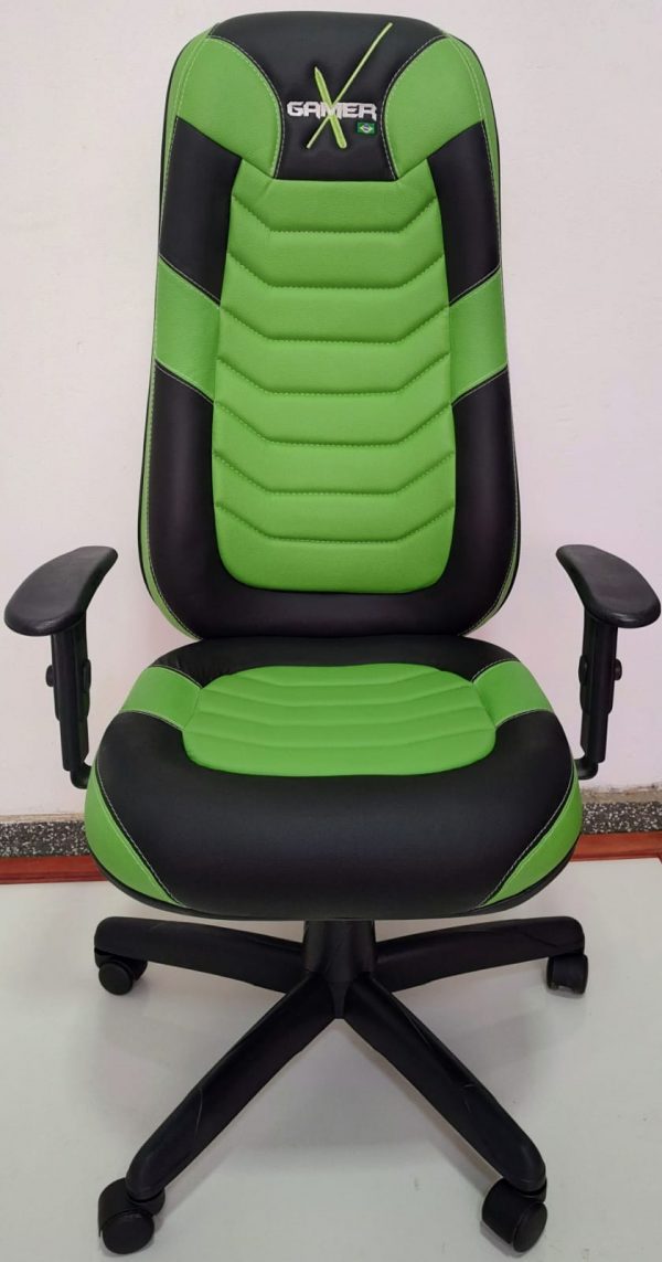 Cadeira Presidente Extra Gamer verde Com Preto Sistema Relaxita Com Braço Gatilho