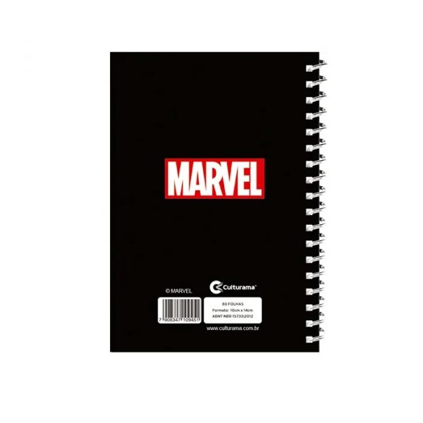 Caderneta Apontamento Marvel 1/8 Capa Dura 80 Folhas Culturama