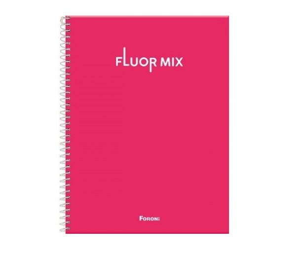 Caderneta Espiral Capa Flex 1/8 Fluor Mix 96 Fls Foroni 4782134