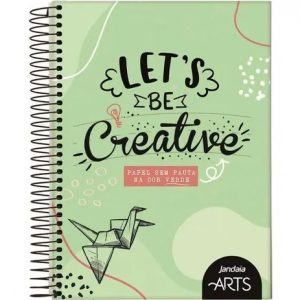 Caderno 01x1 College Criativo Sem Pauta Verde Para Desenho - Jandaia 70336