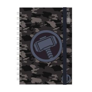 CADERNO 01X1 DERMIWIL CONTAINER BULLET AVENGERS THOR 80FLS 177X240MM