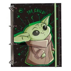 Caderno Argolado Universitário Star Wars Mandalorian Com Elástico 144 Folhas Dac 3976