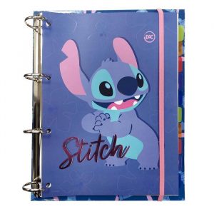 Caderno Argolado Universitário Stitch Com Elástico 144 Folhas Dac 3815