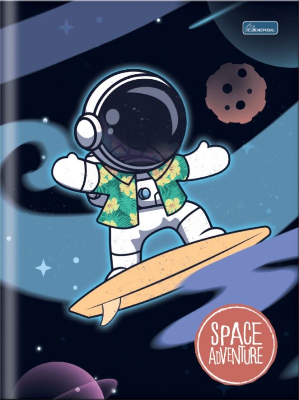 Caderno Brochura Space Adventure 80Fls 1/4 Capa Dura Cadersil 0123002