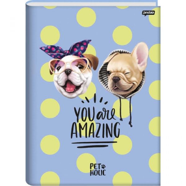 Caderno Brochura Universitário Pet Holic 80 Folhas Sortido - Jandaia