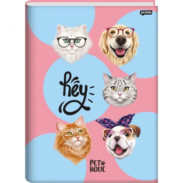 Caderno Brochura Universitário Pet Holic 80 Folhas Sortido - Jandaia