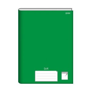 Caderno Brochura Universitário Stiff Verde 96 Folhas Sem Pauta Jandaia C/5 Unidades 5535411
