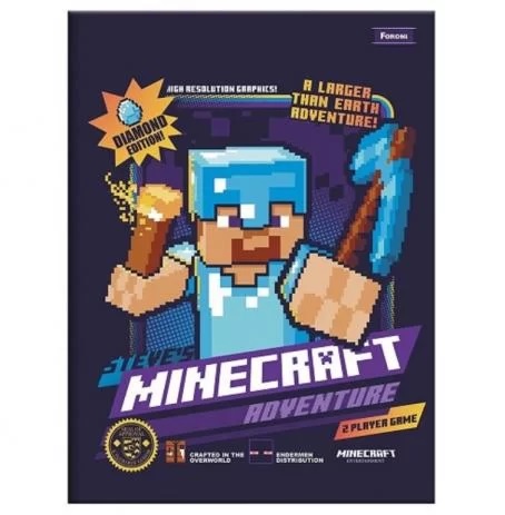 Caderno Brochurão Minecraft Capa Dura 96fls Foroni - Papelaria Criativa