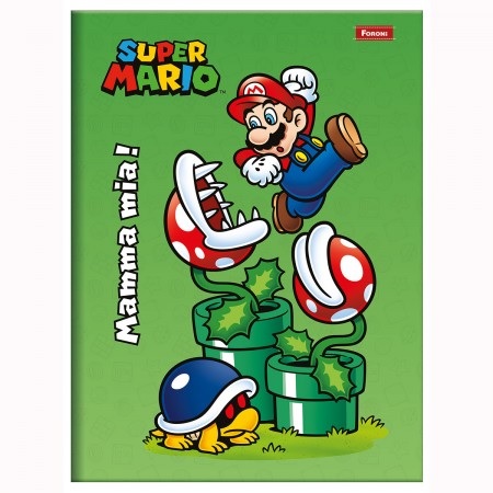 Caderno Brochurão Super Mario Bros Capa Dura 80fls Foroni 4095064