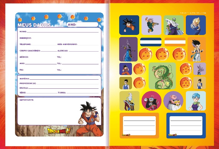 Caderno Brochurão Universitário Dragon Ball 80Fls Capa Dura São Domingos 223045