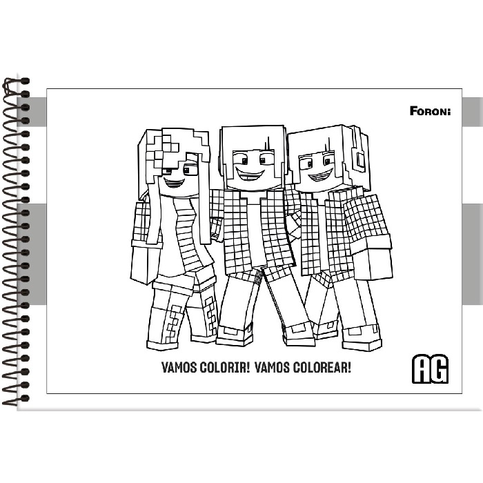Kit 5 Cadernos De Colorir Authentic Games Minecraft em Promoção na
