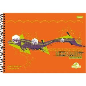 Caderno Cartografia E Desenho Jurassic World 80Fls Capa Dura Foroni 3391484