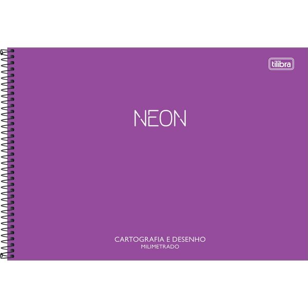 CADERNO CARTOGRAFIA ESPIRAL CD NEON SEM SEDA MILIMETRADO 80FLS TILIBRA 232815