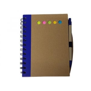 Caderno De Anotações Tipo Madeira Com Bloco Adesivo 70 Folhas + Caneta HA85342