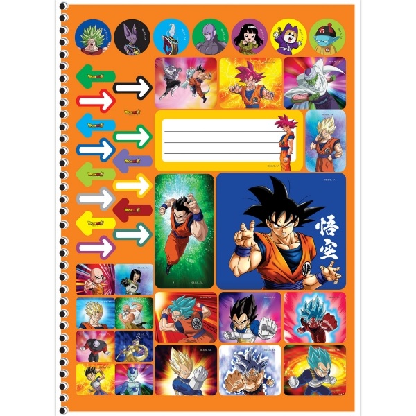 Caderno Brochura Dragon Ball Z 80F 1 Matéria Grande em Promoção na