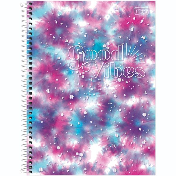 Caderno Espiral Capa Dura Universitário 10 Matérias Good Vibes 160 Folhas Sortido Tilibra 323829 4838