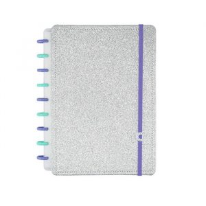 Caderno Inteligente Médio Lets Glitter Silver 2.0 80 Folhas CIMD3134