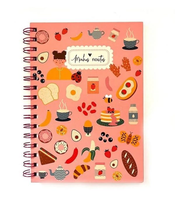 Caderno Minhas Receitas Buendia Rosa 60 Folhas PCE9634