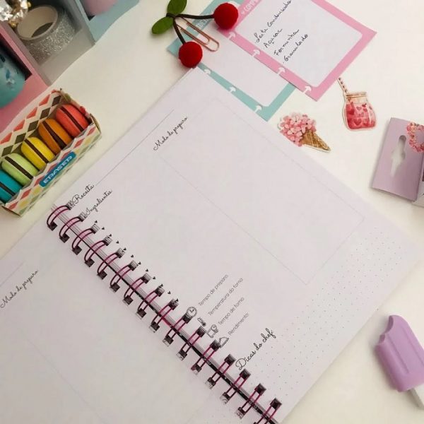 Caderno Minhas Receitas Buendia Rosa 60 Folhas PCE9634