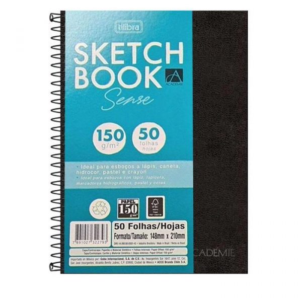 Caderno Sketchbook A5 Académie 50 Folhas Tilibra 322792