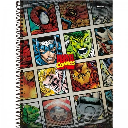Caderno Universitário 1 Matéria Marvel Comics 80Fls Foroni 3368407