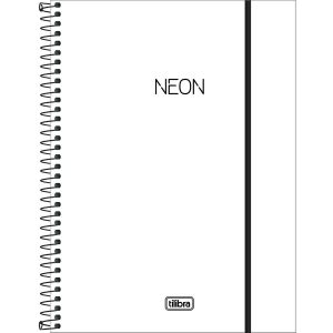 Caderno Universitário 1 Matéria Neon Branco 80 Folhas