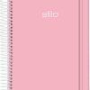 Caderno Universitário 10 Matérias Stilo Rosa Pastel Com Elástico 160Fls Jandaia 68858