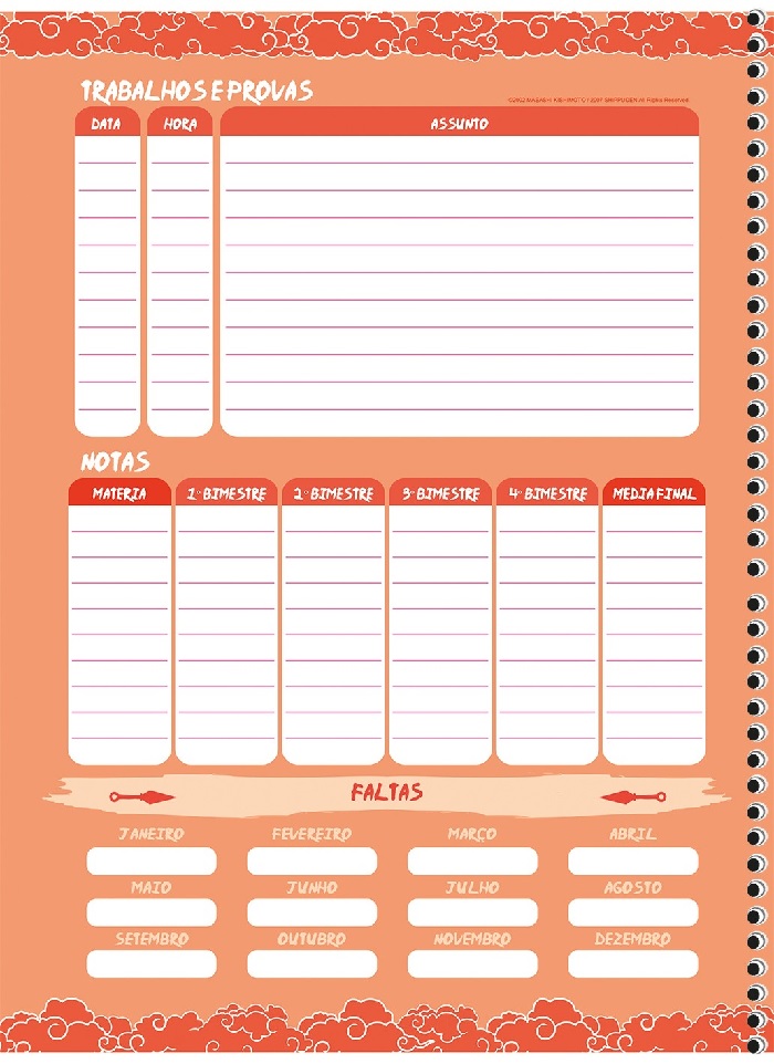 Caderno Universitário 15 Matérias 240 Fls – Naruto – Papelaria Giga