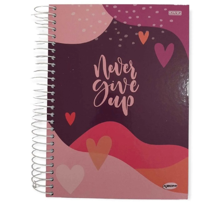 Caderno Universitário 20 Matérias Kbom Feminino 400fls Capa Dura São Domingos 233010 Papelaria 3984