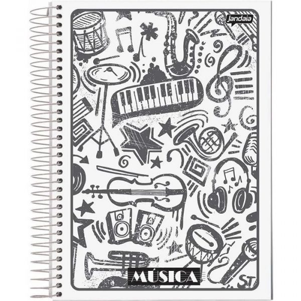 Caderno Universitário Música Flexível Sortidos 40 Folhas Jandaia 6969577
