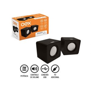 Caixa De Som Oex Speaker Cube Preto SK102