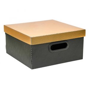Caixa Organizadora Box Média Metalizada Dourada Dello 2198DR0005