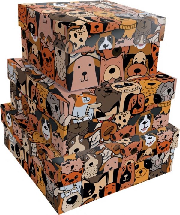 Caixa Presente Up box Quadrada Cães Urbanos Grande