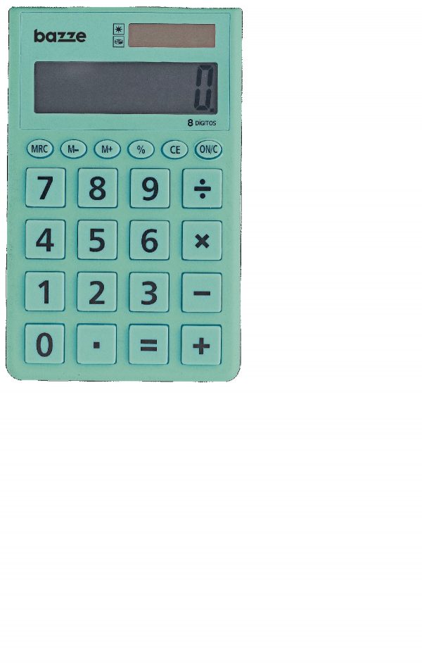 Calculadora Bazze Azul Turquesa Slim 8 Dígitos Color Office 618128