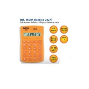 Calculadora Bolso 8 Dígitos Laranja Gatte 2827