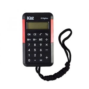 Calculadora Bolso Kaz 08 Dígitos 10x6cm C/ Cordão KZ5004