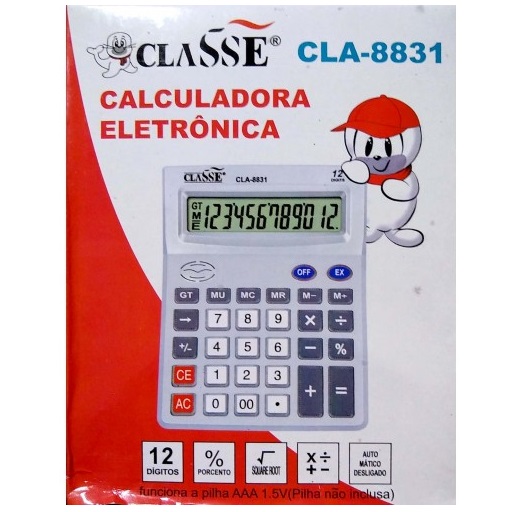 CALCULADORA CLASSE CLA8831 18,4X14X3,6CM 12DIG