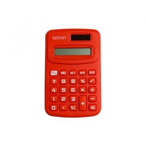 Calculadora De Bolso Colorida Mini Vermelho 8 Dígitos Letron 99328