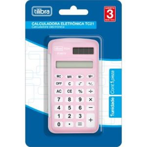Calculadora De Bolso Eletrônica TC21 8 Digítos Rosa Tilibra 317098