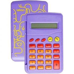 Calculadora De Bolso Flip Estampada Roxo 8 Dígitos Letron 99326