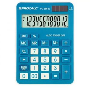 Calculadora De Mesa Procalc Azul PC286BL 12 Dígitos Solar