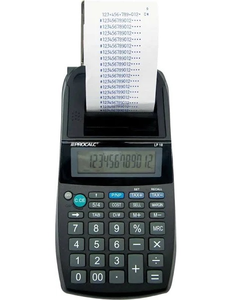 Calculadora de Mesa Procalc LP18 Com Impressão e Bobina 12 Digitos
